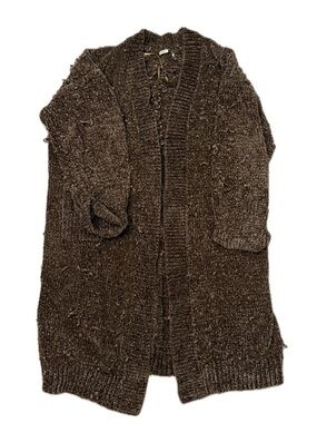 House of CB Open-Front Cardigan - Deep Brown